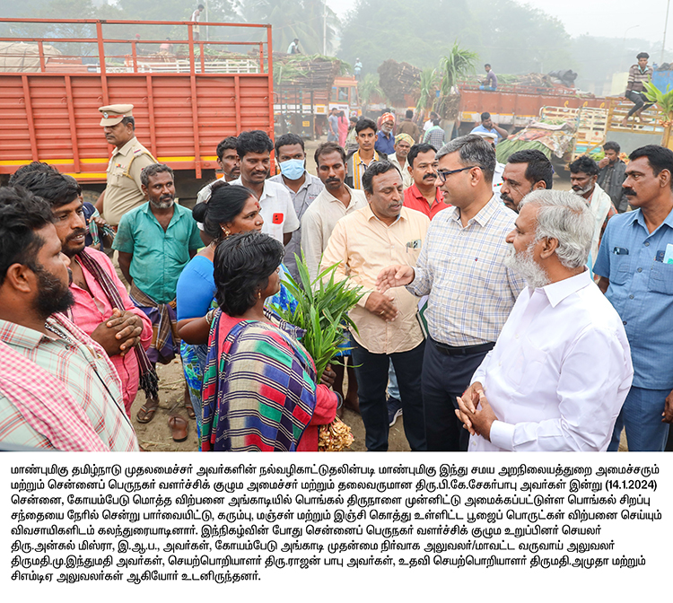 Minister Koyambedu Wholesale Market Complex Inspection on 14-01-2024