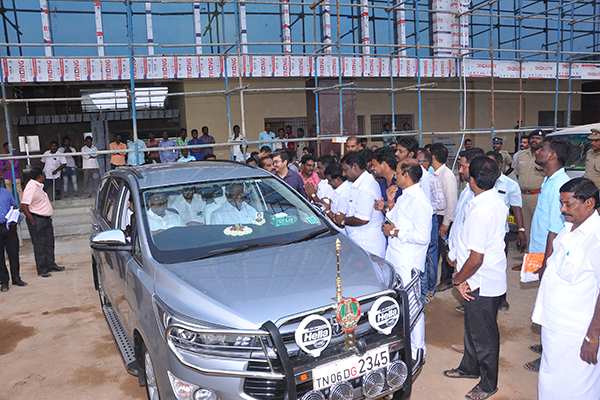Hon'ble Minister for Housing and Urban Development Department Visit at Inter City Bus Terminus site at Madhavaram